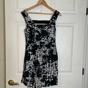 BeBop Black and White Abstract Mini Dress